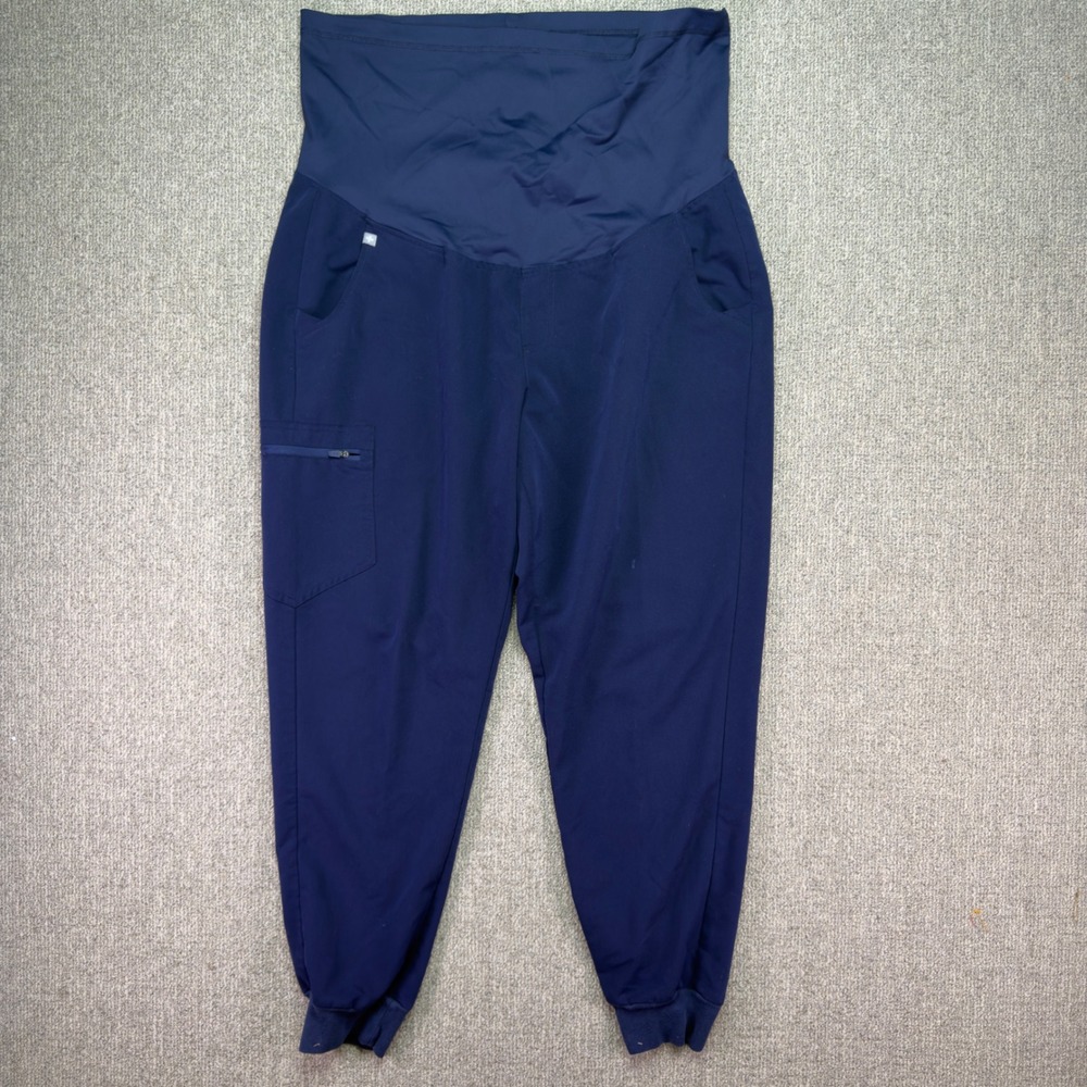 FIGS Zamora Maternity Scrub Jogger Pants Womens XL Navy Blue Cargo Pockets